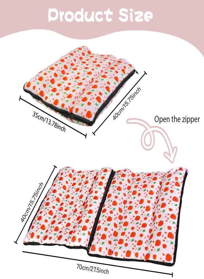 Hollima Bunny Bed for Rabbit Cage, Reversible Dual Sided Bunny Bed Mat for Winter & Summer, 13.8x15.8 inch (27.5x15.8inch Unfolded) Washable Fleece Guinea Pig Hideaway Hut Rabbit Bed - Image 3